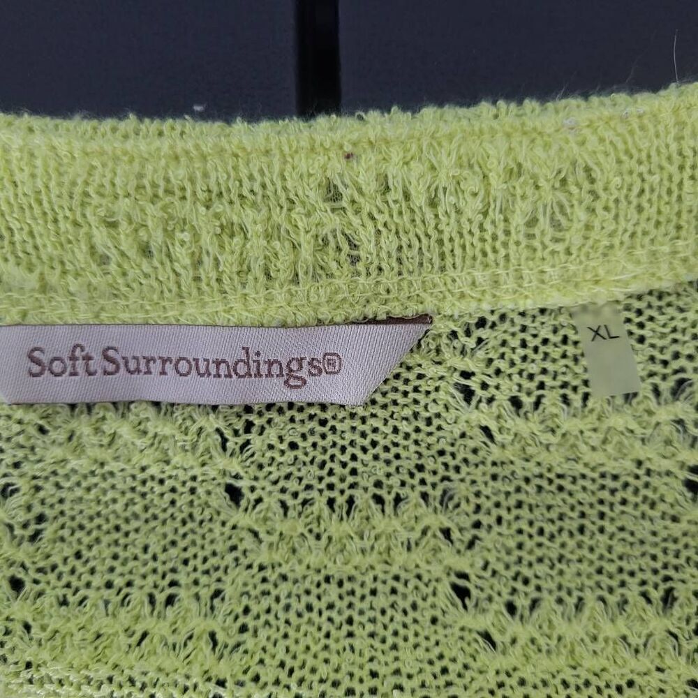 Soft Surroundings Womens Asymmetrical Sweater Cami Set Lime Green Size XL Brat - Picture 5 of 8